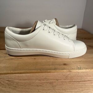 J Crew Road Trip Casual Leather Sneakers White BC186 - Women size 10- Excellent